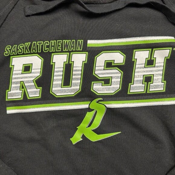 Saskatchewan Rush Pullover Hoodie New Era Lacrosse Womans Size M Black - Picture 3 of 6